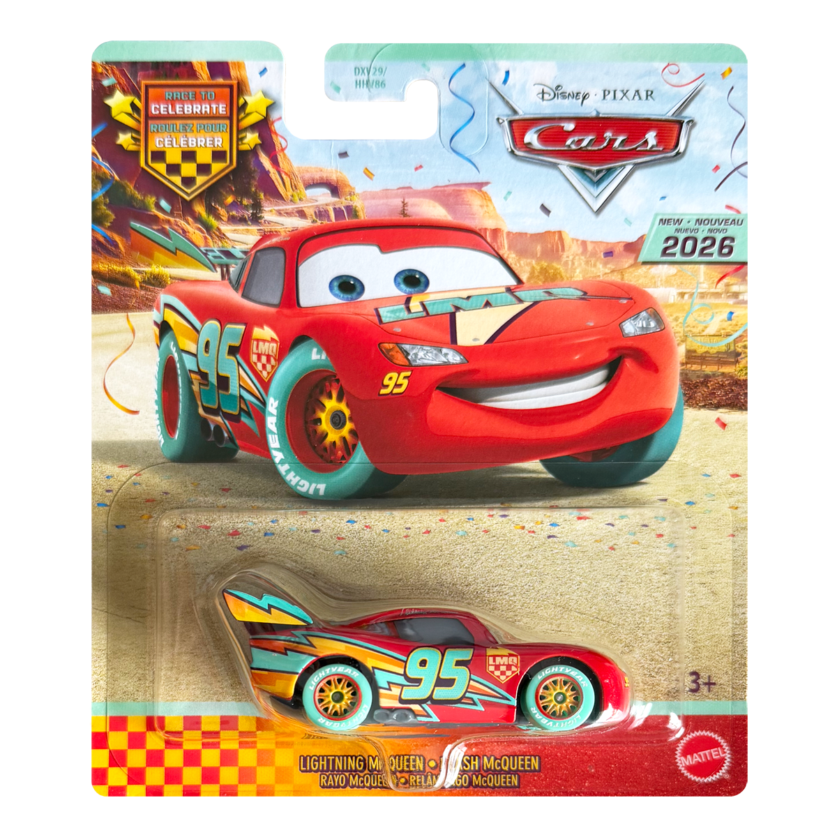 Disney Pixar Cars Lightning McQueen 20th Anniversary Race To Celebrate 2026, Die-Cast Metal Toy Car, Authentic Character Vehicles, Cars Movies, Disney+ Cars on the Road, Kids Push-Around Play