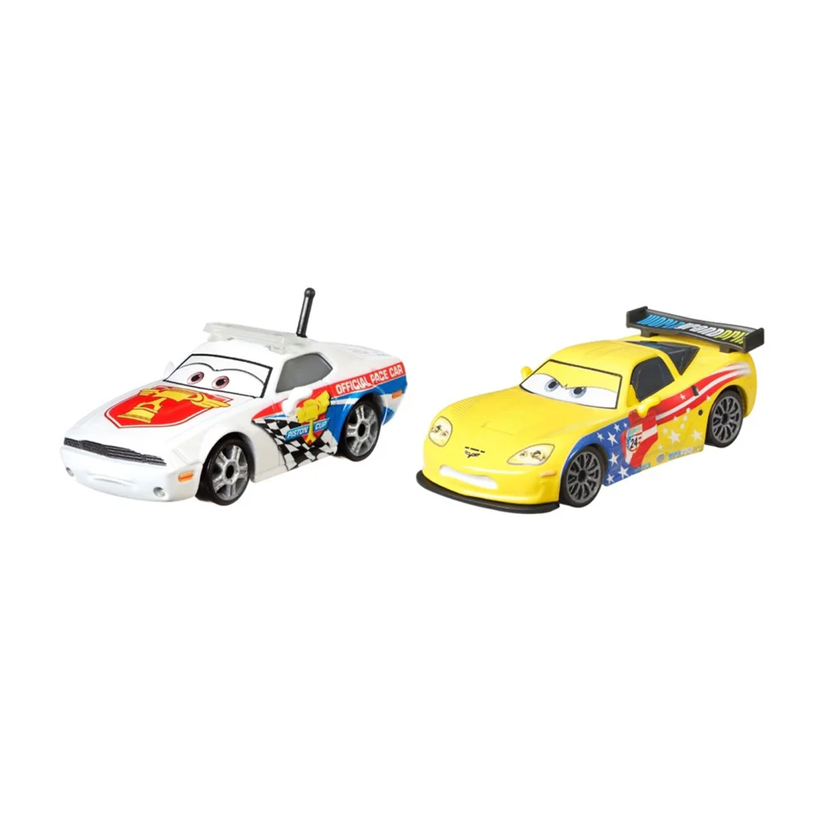 Disney Pixar Cars 2-Pack Pat Traxson and Jeff Gorvette 2026, Die-Cast Metal Toy Car, Authentic Character Vehicles, Cars Movies, Disney+ Cars on the Road, Kids Push-Around Play