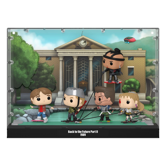 Funko Pop! Deluxe Moment Back To The Future Part II Hoverboard Chase #11, Marty McFly Griff Tannen Data Whitey Spike, Universal Pictures, Vinyl Figure Bobblehead