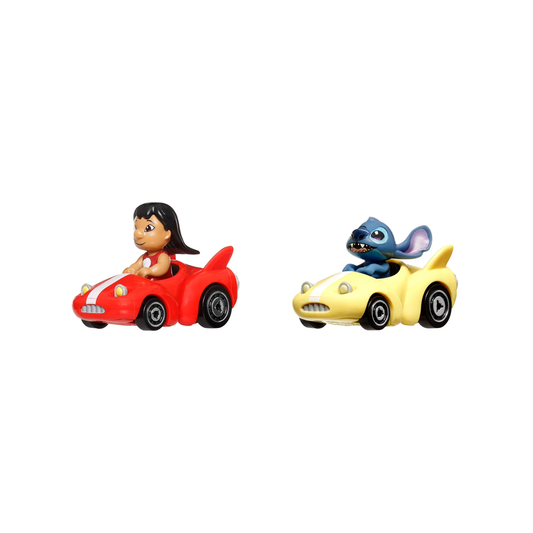 Hot Wheels Racer Verse Lilo and Stitch, Disney, 2026 2-Pack, Toy Cars Vehicles Die-Cast, 1:64 Scale, Push and Go Play