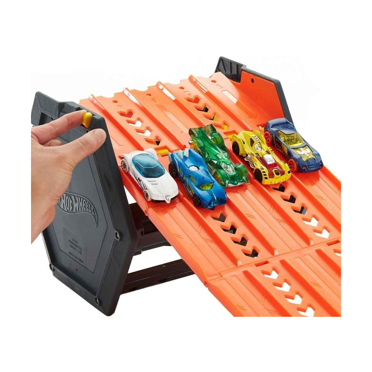 Hot Wheels Roll Out Raceway Track Set, 5-Lane, Bucket Car Holder, Push and Play Car, Toy Cars, Stunt Race Adventure, Fan Favorite, Collector, 2026