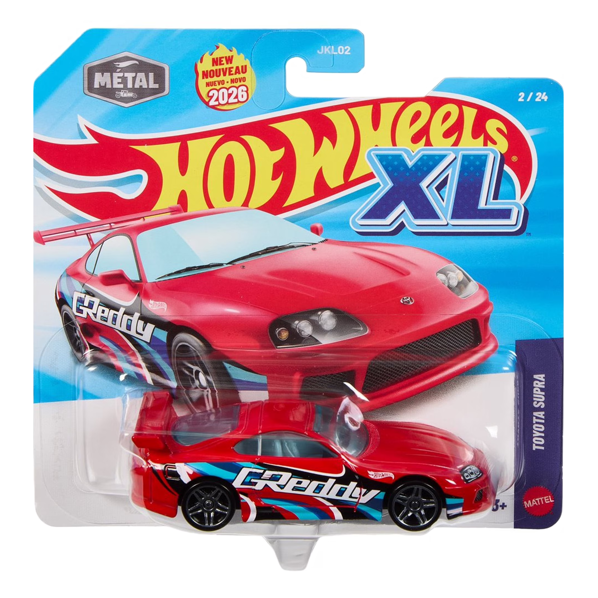 Hot Wheels XL Toyota Supra, Collectors Enthusiasts, Display or Play, 1:43 Scale Die-Cast, Cars Vehicles, Push and Play Car Toy