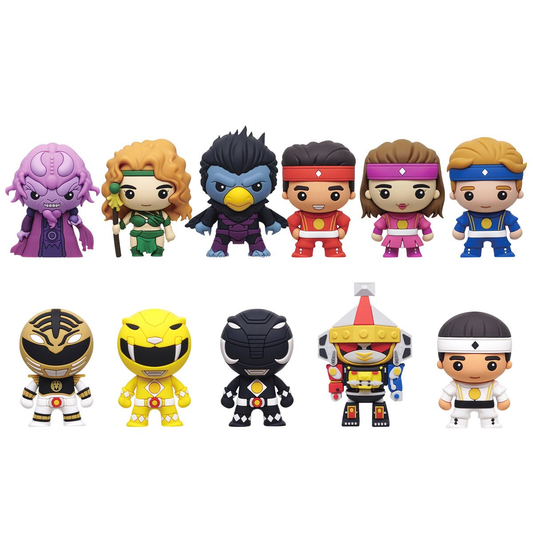 Monogram Mighty Morphin Power Rangers Bag Clip, Collectible Key Chain, 3D Foam, Power Rangers Collectors, Special Rare Chase Figures