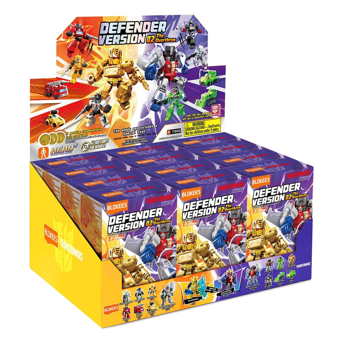Blokees Transformers Defender Version 02 The Overthrow, Mini Model Kit, Assemble Yourself, Optimus Prime, Bumblebee, Autobots, Decepticons, Genuine Licensed Collectible, Officially Licensed Transformers Merchandise
