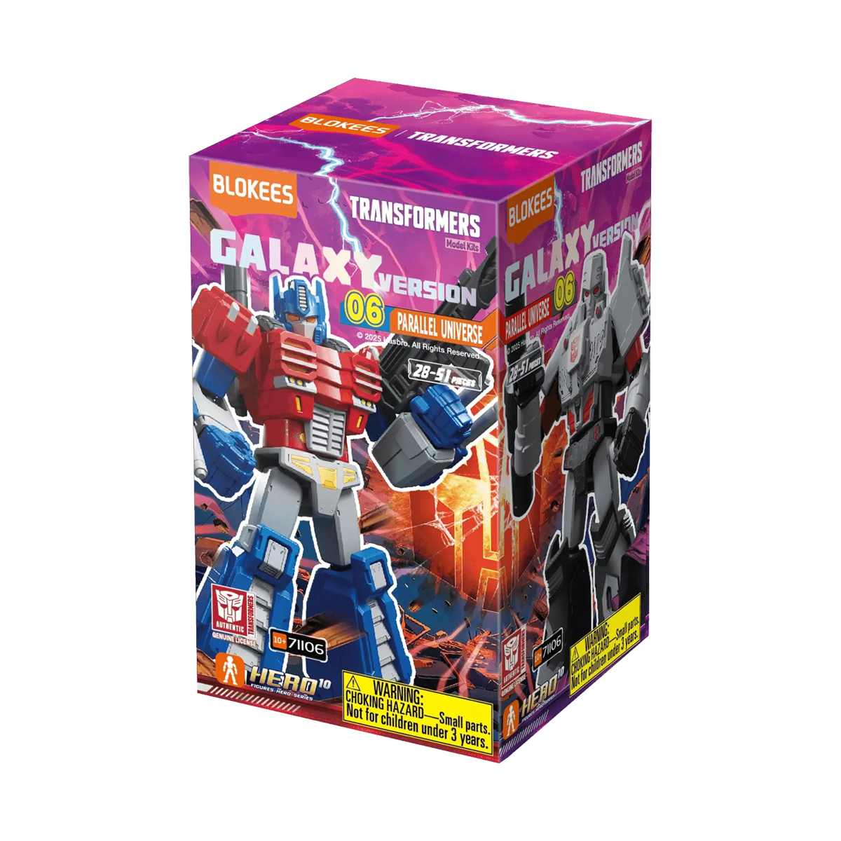 Blokees Transformers Galaxy Version 06 Parallel Universe, Mini Model Kit, Assemble Yourself, Optimus Prime, Bumblebee, Autobots, Decepticons, Genuine Licensed Collectible, Officially Licensed Transformers Merchandise