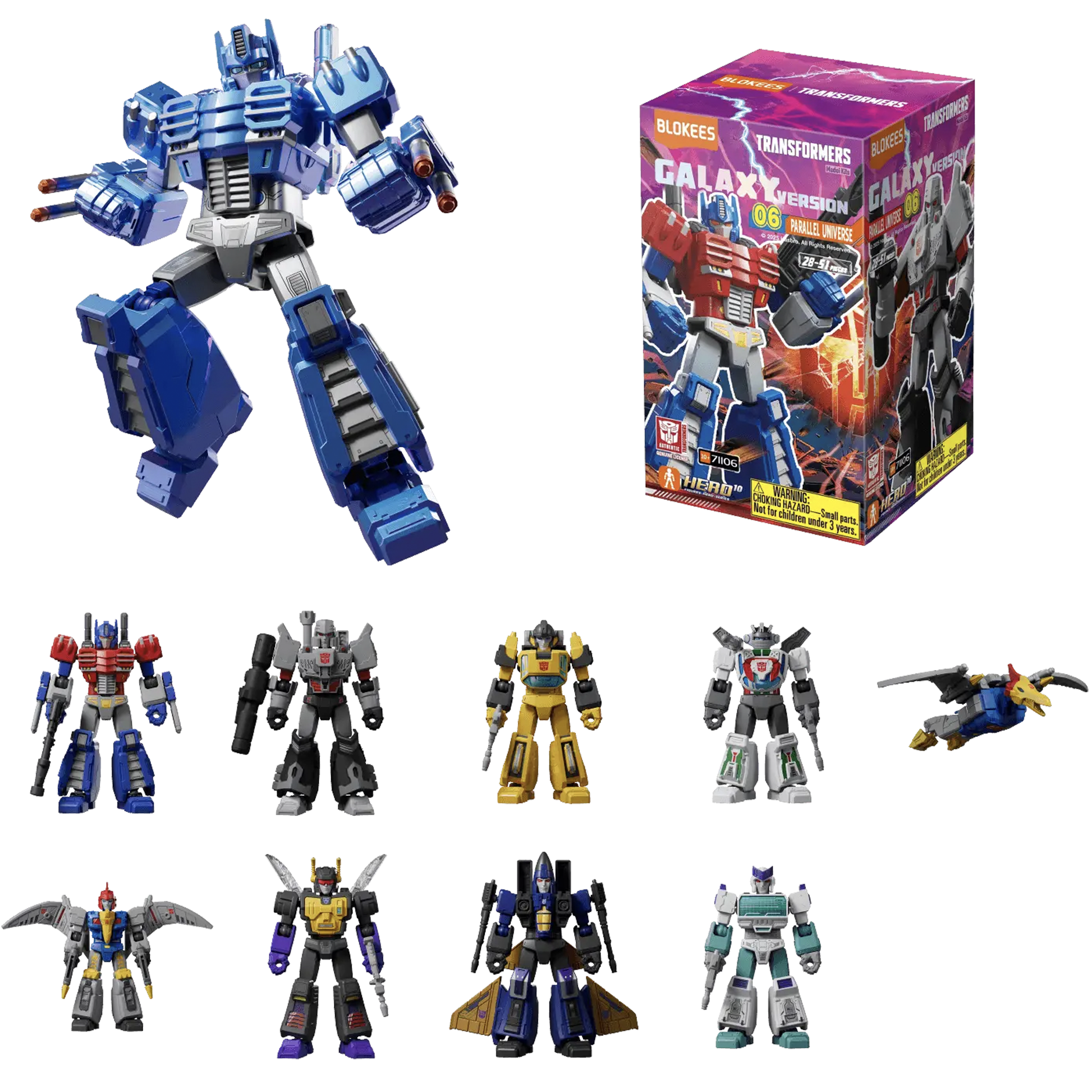 Blokees Transformers Galaxy Version 06 Parallel Universe, Mini Model Kit, Assemble Yourself, Optimus Prime, Bumblebee, Autobots, Decepticons, Genuine Licensed Collectible, Officially Licensed Transformers Merchandise