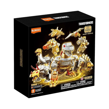 Blokees Transformers Limited Edition Gold Series 2026 X Yearly Version Dinobot Desertion, Mini Model Kit, Assemble Yourself, Optimus Prime, Bumblebee, Megatron, Autobots, Decepticons, Genuine Licensed Collectible, Officially Licensed Transformers Merchandise