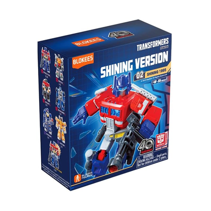 Blokees Transformers Shining Version 02 Shining 1985, Mini Model Kit, Assemble Yourself, Optimus Prime, Bumblebee, Autobots, Decepticons, Genuine Licensed Collectible, Officially Licensed Transformers Merchandise