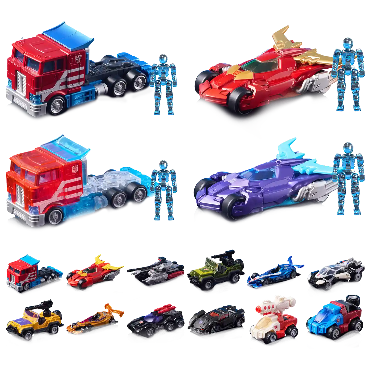 Blokees Transformers Wheels C01 Roll Out, Mini Model Kit, Assemble Yourself, Optimus Prime, Bumblebee, Megatron, Radius Prime, Prowl, Hound, Mirage, Autobots, Decepticons, Genuine Licensed Collectible, Officially Licensed Transformers Merchandise