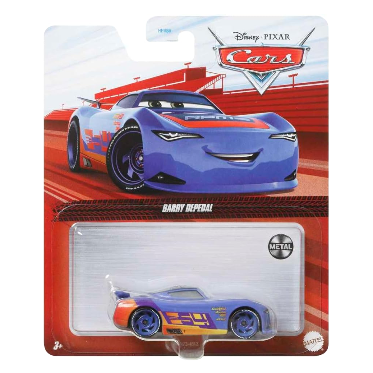 Disney Pixar Cars Barry Depedal, Die-Cast Metal Toy Car, Authentic Character Vehicles, Cars Movies, Disney+ Cars on the Road, Kids Push-Around Play