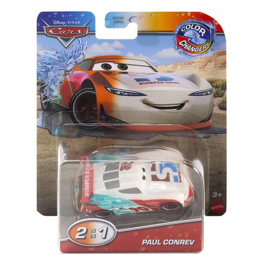 Disney Pixar Cars Color Changers Paul Conrev, Toy Car, Authentic Character Vehicles, Cars Movies, Disney+ Cars on the Road, Kids Push-Around Play