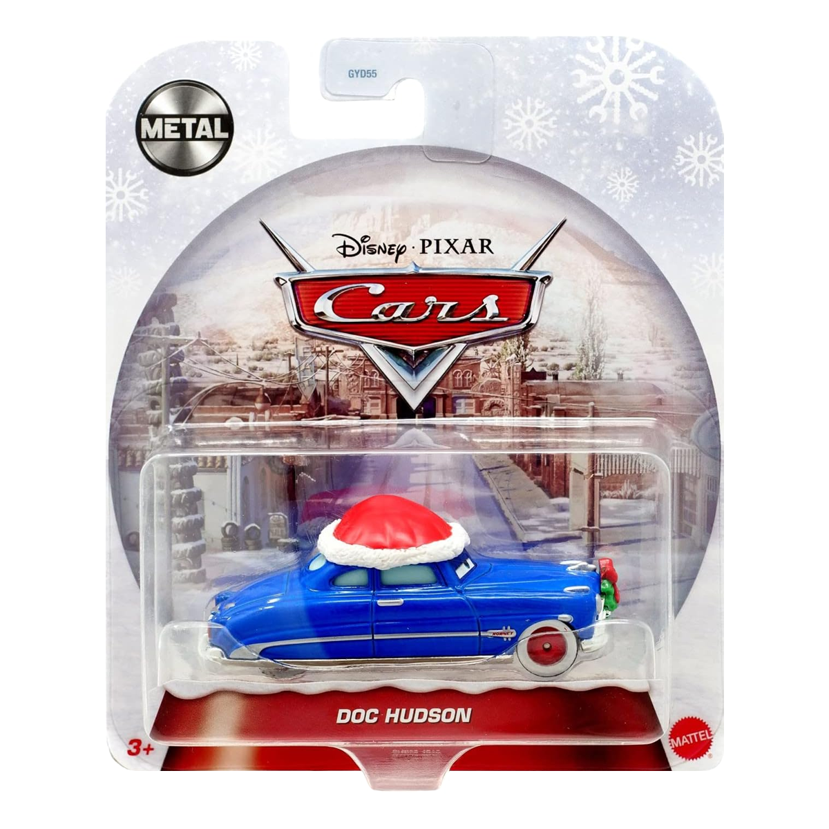 Disney Pixar Cars Holiday Doc Hudson Christmas Wintertime Cruisers, Die-Cast Metal Toy Car, Authentic Character Vehicles, Cars Movies, Disney+ Cars on the Road, Kids Push-Around Play