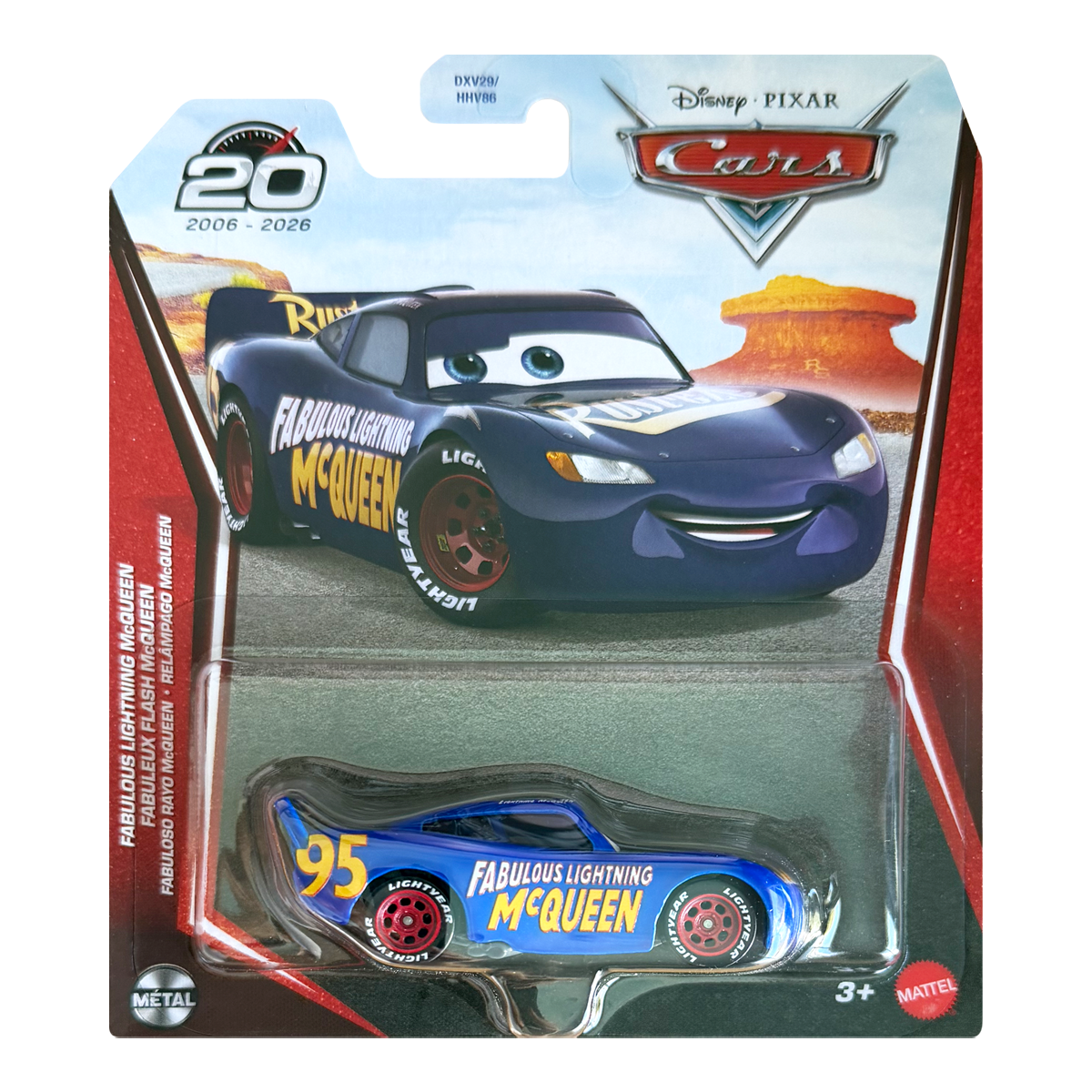 Disney Pixar Cars 20th Anniversary Fabulous Lightning McQueen 2026 Race To Celebrate, Die-Cast Metal Toy Car, Authentic Character Vehicles, Cars Movies, Disney+ Cars on the Road, Kids Push-Around Play