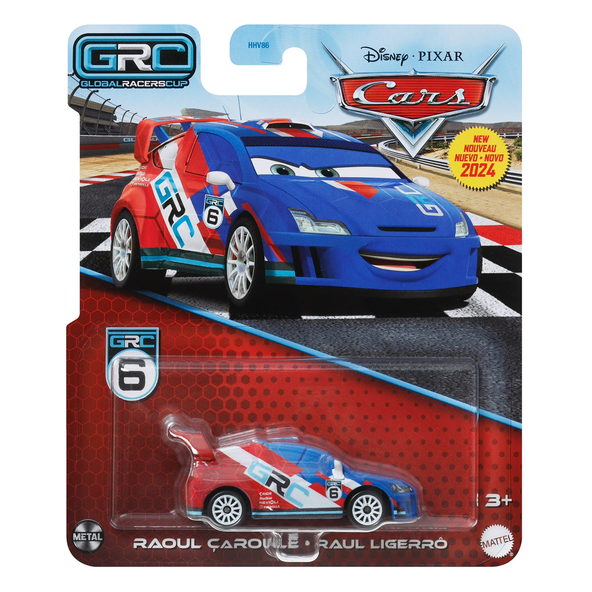 Disney Pixar Cars GRC Raoul Caroule, Die-Cast Metal Toy Car, Authentic Character Vehicles, Cars Movies, Disney+ Cars on the Road, Kids Push-Around Play