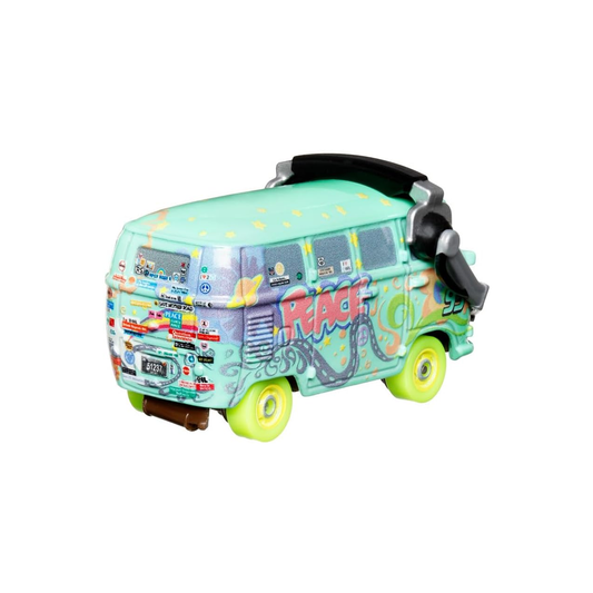 Disney Pixar Cars Glow Racers Fillmore, Toy Car, Authentic Character Vehicles, Cars Movies, Disney+ Cars on the Road, Kids Push-Around Play, Glow in the Dark