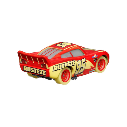 Disney Pixar Cars Glow Racers Lightning McQueen, Toy Car, Authentic Character Vehicles, Cars Movies, Disney+ Cars on the Road, Kids Push-Around Play, Glow in the Dark