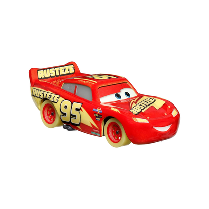 Disney Pixar Cars Glow Racers Lightning McQueen, Toy Car, Authentic Character Vehicles, Cars Movies, Disney+ Cars on the Road, Kids Push-Around Play, Glow in the Dark