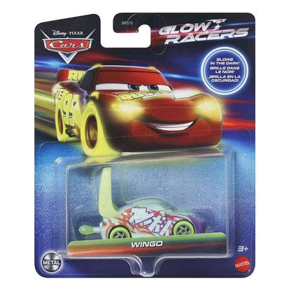 Disney Pixar Cars Glow Racers Wingo, Toy Car, Authentic Character Vehicles, Cars Movies, Disney+ Cars on the Road, Kids Push-Around Play, Glow in the Dark