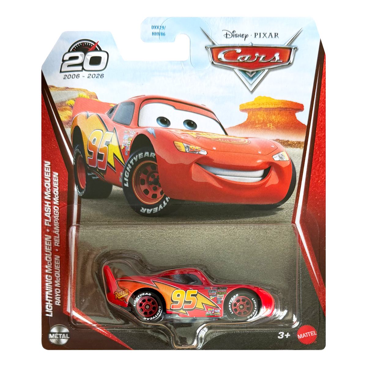 Disney Pixar Cars Lightning McQueen 20th Anniversary, Die-Cast Metal Toy Car, Authentic Character Vehicles, Cars Movies, Disney+ Cars on the Road, Kids Push-Around Play