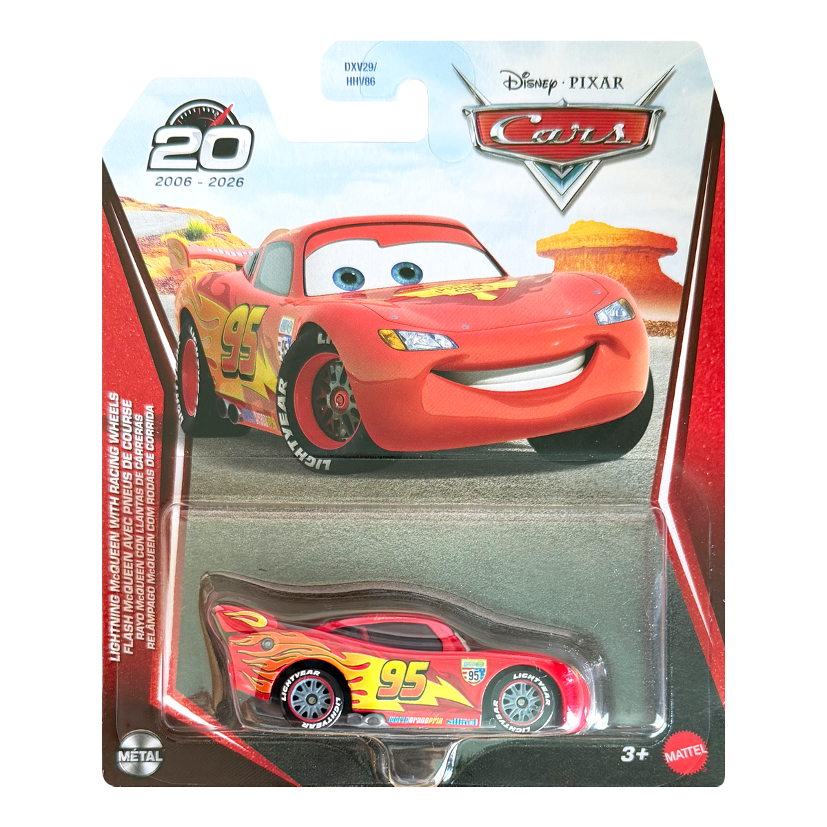 Disney Pixar Cars Lightning McQueen with Racing Wheels 20th Anniversary 2026 Racing To Celebrate, Die-Cast Metal Toy Car, Authentic Character Vehicles, Cars Movies, Disney+ Cars on the Road, Kids Push-Around Play