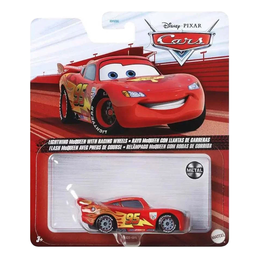 Disney Pixar Cars Lightning McQueen with Racing Wheels, Die-Cast Metal Toy Car, Authentic Character Vehicles, Cars Movies, Disney+ Cars on the Road, Kids Push-Around Play