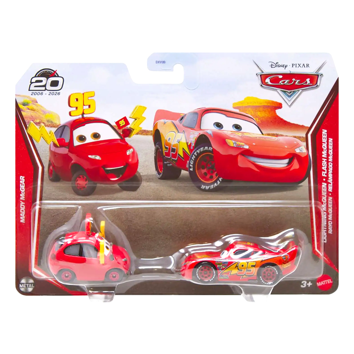 Disney Pixar Cars Maddy McGear and Lightning McQueen 20th Anniversary 2-Pack 2026, Die-Cast Metal Toy Car, Authentic Character Vehicles, Cars Movies, Disney+ Cars on the Road, Kids Push-Around Play