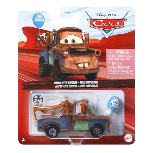 Disney Pixar Cars Mater with Balloon, Die-Cast Metal Toy Car, Authentic Character Vehicles, Cars Movies, Disney+ Cars on the Road, Kids Push-Around Play