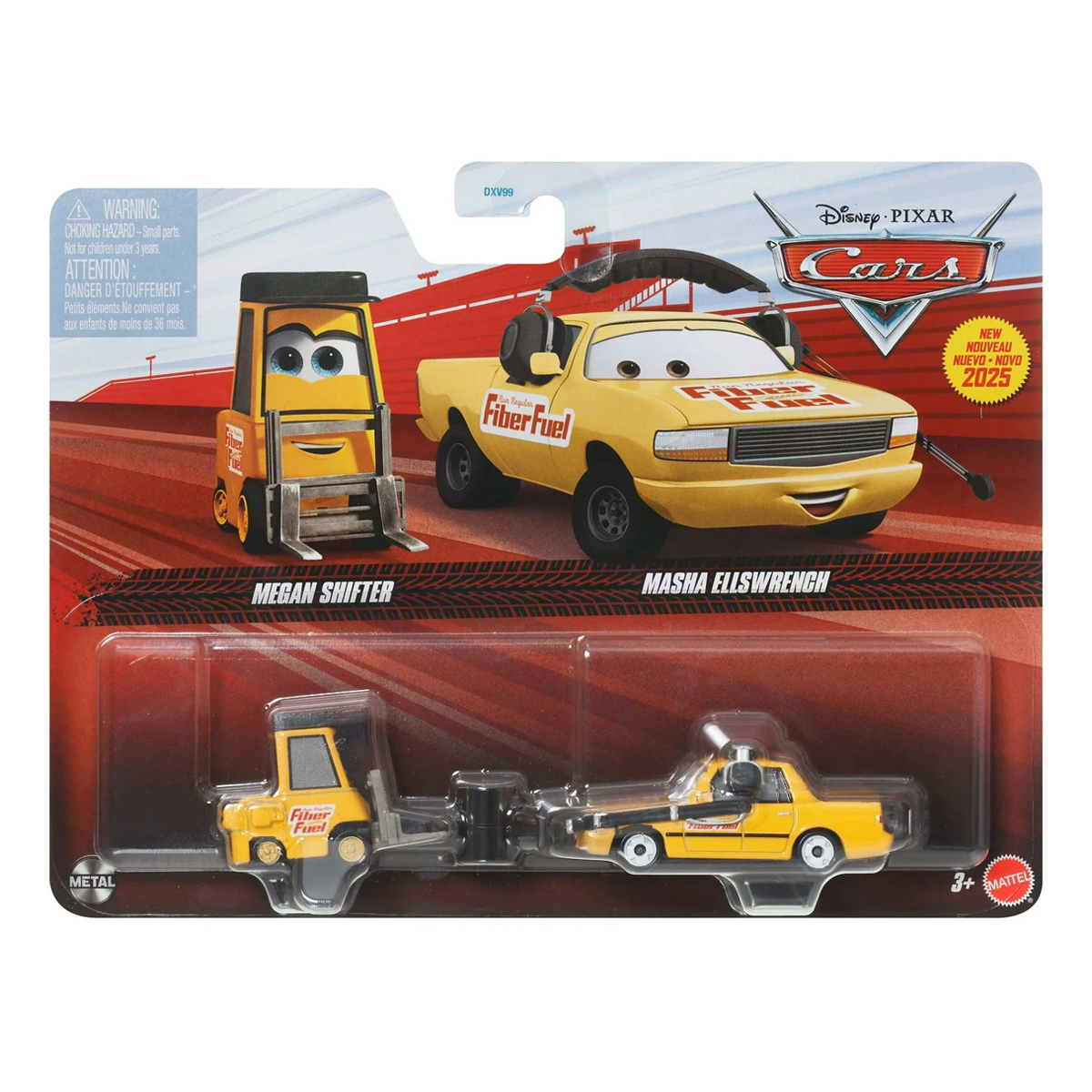 Disney Pixar Cars 2-Pack Megan Shifter and Masha Ellswrench, Die-Cast Metal Toy Car, Authentic Character Vehicles, Cars Movies, Disney+ Cars on the Road, Kids Push-Around Play