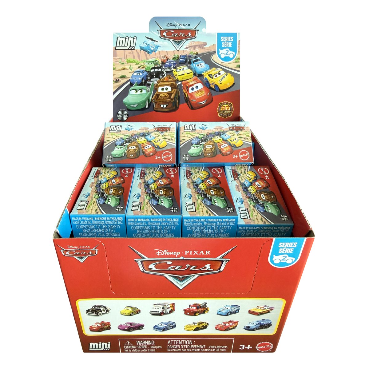 Disney Pixar Cars Mini Racers Series 2 3, Blind Packaging 1 Pack, Lightning McQueen, Doc Hudson, Ramone, Mater, Sheriff, Sterling, Rusteze Cruz Ramirez, Toy Car, Authentic Character Vehicles, Cars Movies, Disney+ Cars on the Road, Kids Push-Around Play, Fans, Collectors