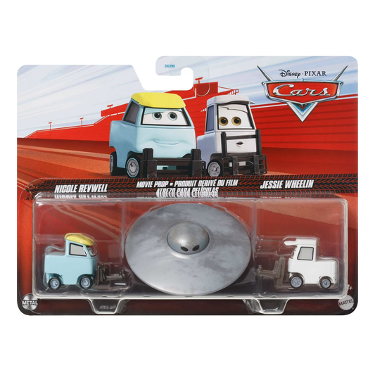 Disney Pixar Cars 2-Pack Nicole Revwell Movie Prop Jesse Wheelin, Die-Cast Metal Toy Car, Authentic Character Vehicles, Cars Movies, Disney+ Cars on the Road, Kids Push-Around Play