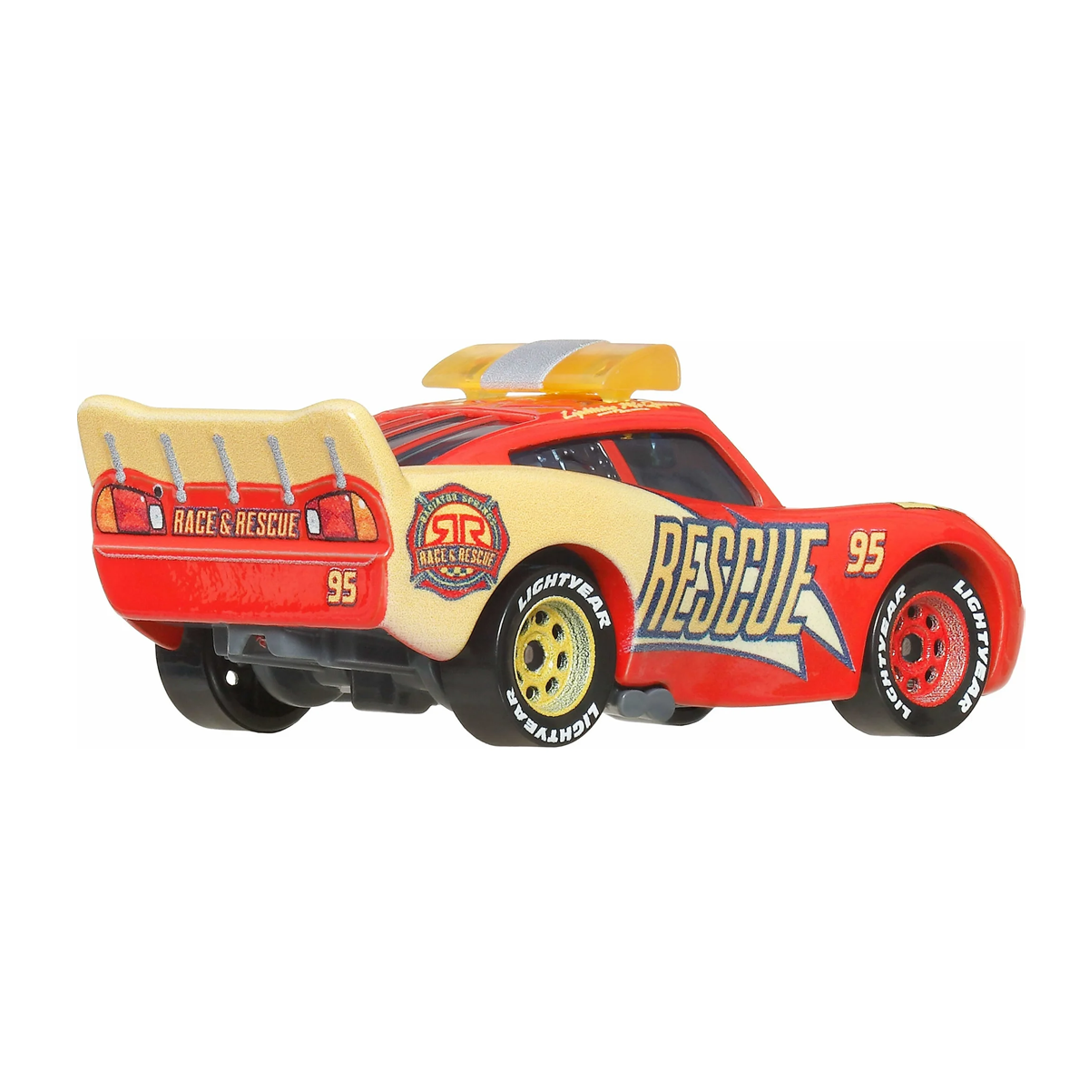 Disney Pixar Cars Race & Rescue Lightning McQueen 2025, Die-Cast Metal Toy Car, Authentic Character Vehicles, Cars Movies, Disney+ Cars on the Road, Kids Push-Around Play
