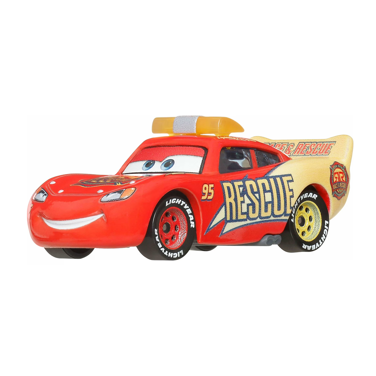 Disney Pixar Cars Race & Rescue Lightning McQueen 2025, Die-Cast Metal Toy Car, Authentic Character Vehicles, Cars Movies, Disney+ Cars on the Road, Kids Push-Around Play