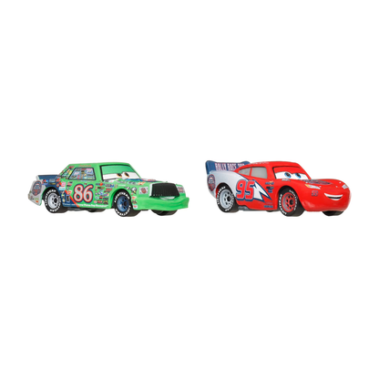 Disney Pixar Cars 2-Pack Race & Rescue Lightning McQueen and Chick Hicks 2025, Die-Cast Metal Toy Car, Authentic Character Vehicles, Cars Movies, Disney+ Cars on the Road, Kids Push-Around Play