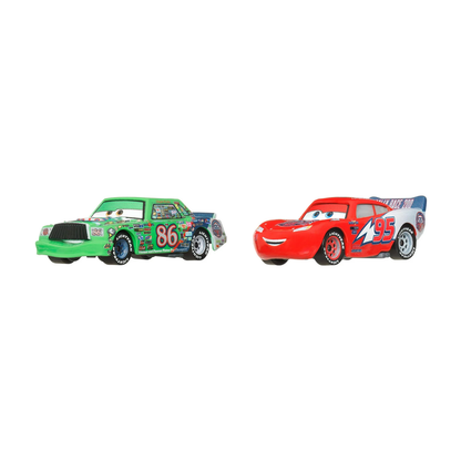 Disney Pixar Cars 2-Pack Race & Rescue Lightning McQueen and Chick Hicks 2025, Die-Cast Metal Toy Car, Authentic Character Vehicles, Cars Movies, Disney+ Cars on the Road, Kids Push-Around Play