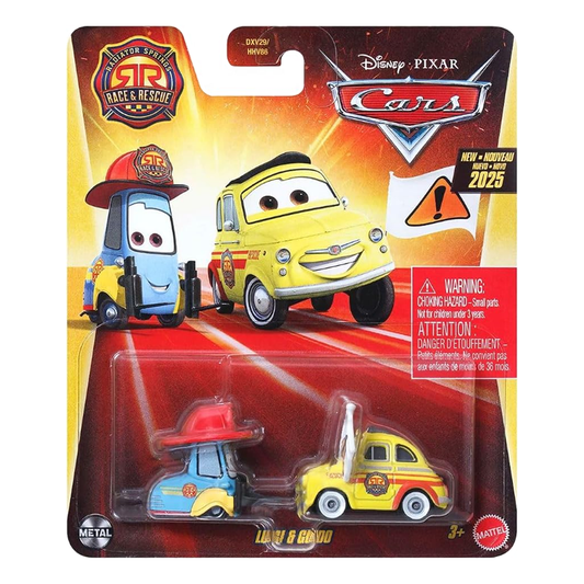 Disney Pixar Cars Race & Rescue Luigi and Guido, Die-Cast Metal Toy Car, Authentic Character Vehicles, Cars Movies, Disney+ Cars on the Road, Kids Push-Around Play