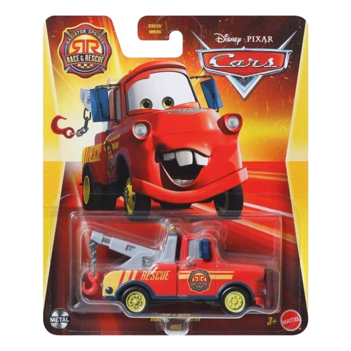 Disney Pixar Cars Radiator Springs Race & Rescue Mater, Die-Cast Metal Toy Car, Authentic Character Vehicles, Cars Movies, Disney+ Cars on the Road, Kids Push-Around Play