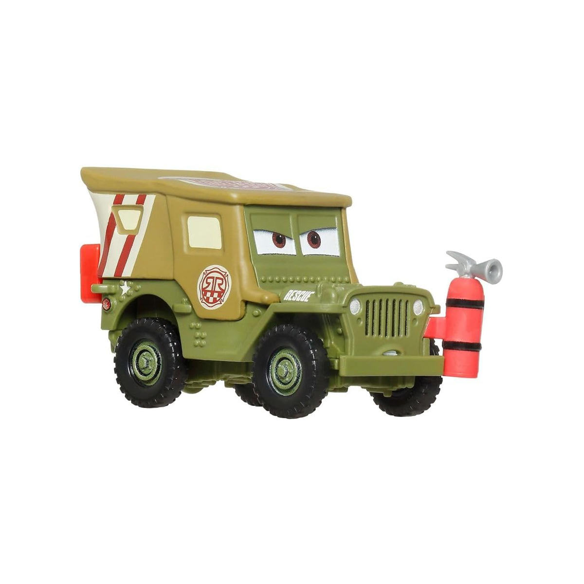 Disney Pixar Cars Radiator Springs Race & Rescue Sarge, Die-Cast Metal Toy Car, Authentic Character Vehicles, Cars Movies, Disney+ Cars on the Road, Kids Push-Around Play