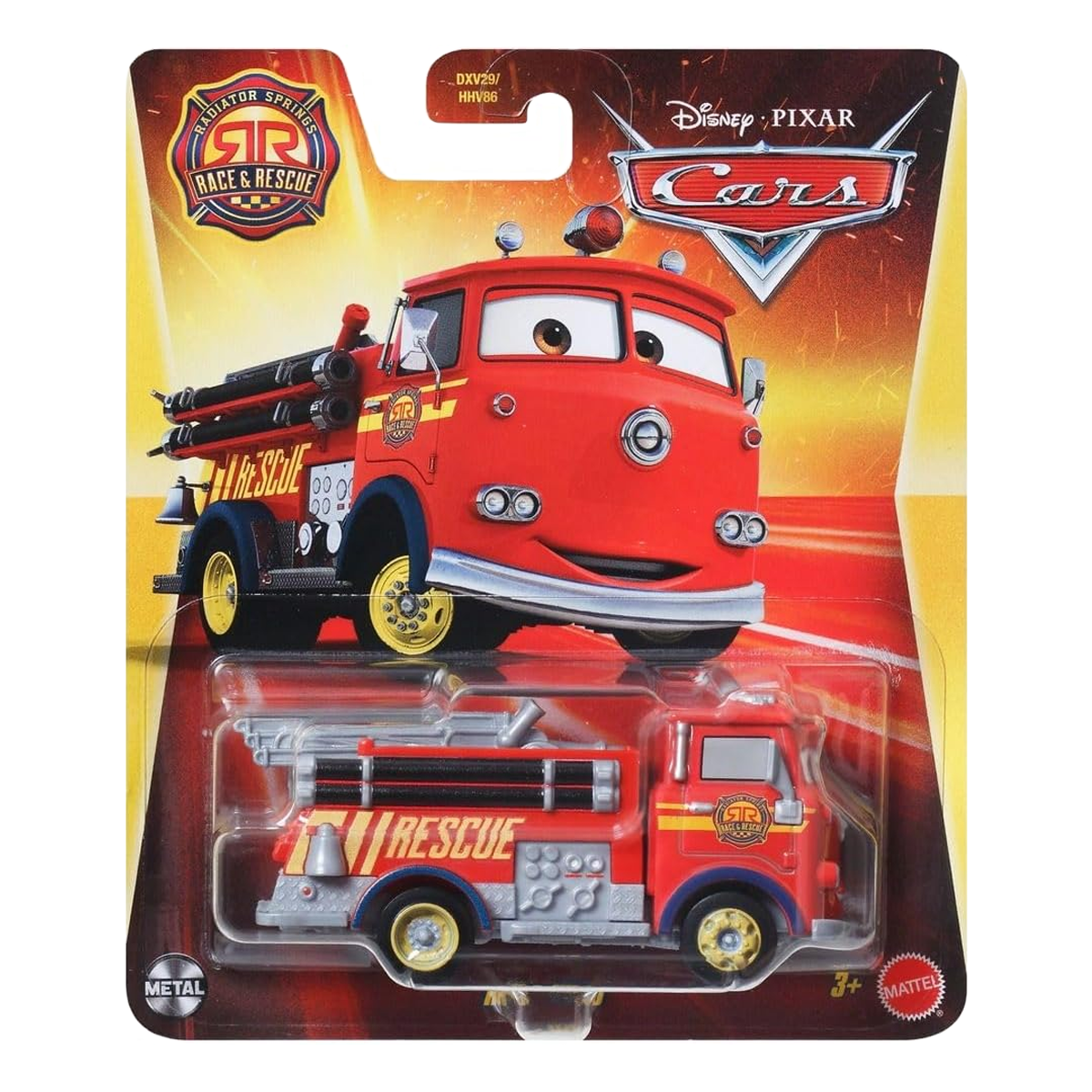 Disney Pixar Cars Radiator Springs Race & Rescue Red, Die-Cast Metal Toy Car, Authentic Character Vehicles, Cars Movies, Disney+ Cars on the Road, Kids Push-Around Play