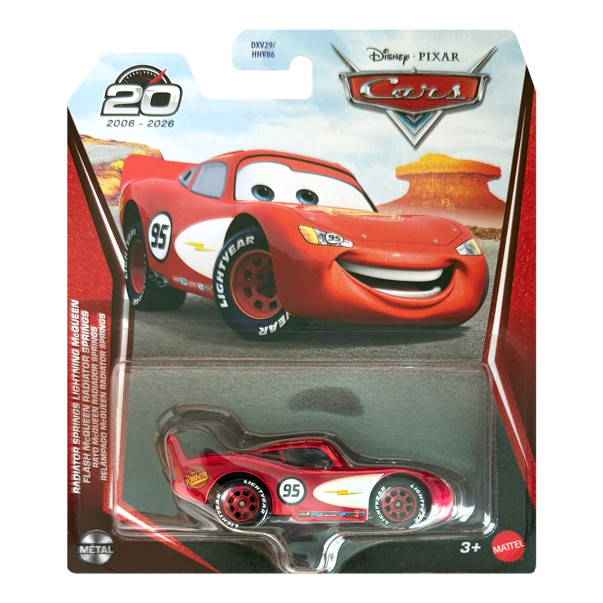 Disney Pixar Cars 20th Anniversary Radiator Springs Lightning McQueen Race To Celebrate, Die-Cast Metal Toy Car, Authentic Character Vehicles, Cars Movies, Disney+ Cars on the Road, Kids Push-Around Play