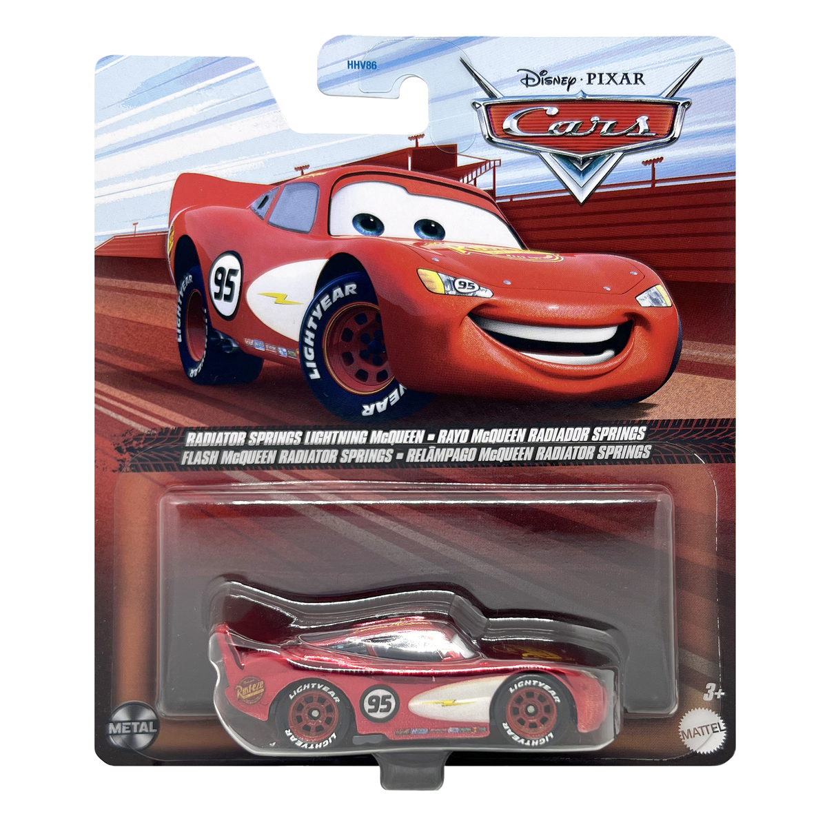 Disney Pixar Cars Radiator Springs Lightning McQueen, Die-Cast Metal Toy Car, Authentic Character Vehicles, Cars Movies, Disney+ Cars on the Road, Kids Push-Around Play