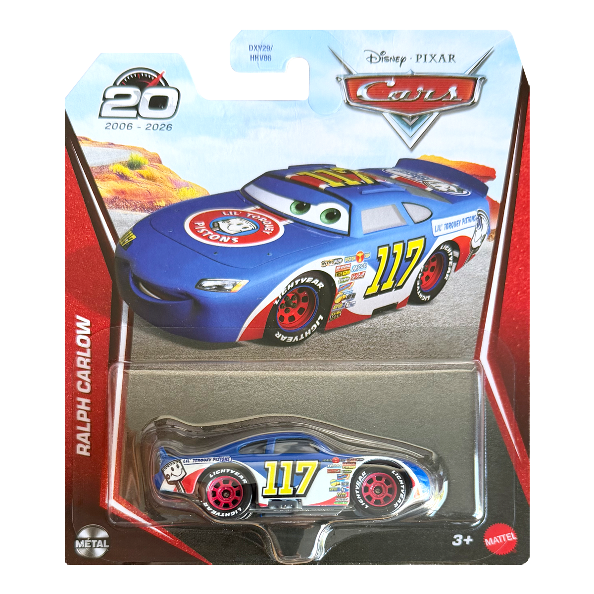 Disney Pixar Cars Ralph Carlow 20th Anniversary 2026 Race To Celebrate, Die-Cast Metal Toy Car, Authentic Character Vehicles, Cars Movies, Disney+ Cars on the Road, Kids Push-Around Play