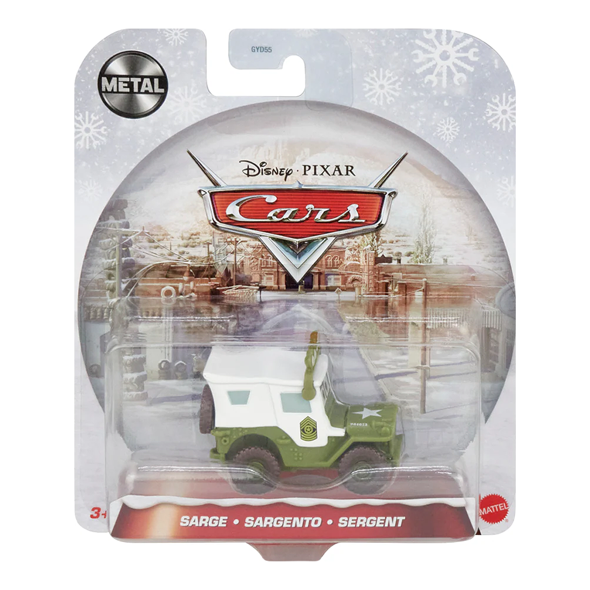 Disney Pixar Cars Holiday Sarge Christmas Wintertime Cruisers, Die-Cast Metal Toy Car, Authentic Character Vehicles, Cars Movies, Disney+ Cars on the Road, Kids Push-Around Play