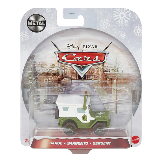 Disney Pixar Cars Holiday Sarge Christmas Wintertime Cruisers, Die-Cast Metal Toy Car, Authentic Character Vehicles, Cars Movies, Disney+ Cars on the Road, Kids Push-Around Play