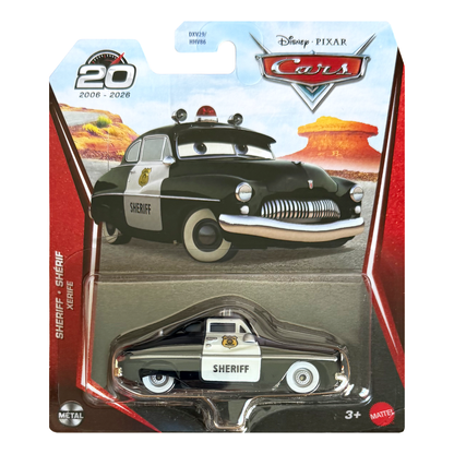 Disney Pixar Cars 20th Anniversary Sheriff, Die-Cast Metal Toy Car, Authentic Character Vehicles, Cars Movies, Disney+ Cars on the Road, Kids Push-Around Play