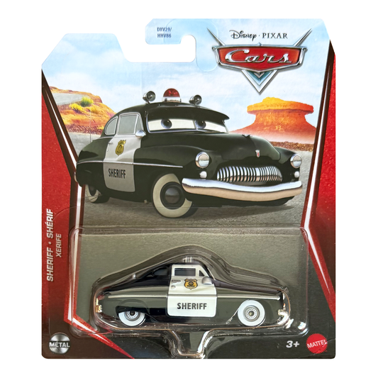 Disney Pixar Cars Sheriff 20th Anniversary 2026, Die-Cast Metal Toy Car, Authentic Character Vehicles, Cars Movies, Disney+ Cars on the Road, Kids Push-Around Play