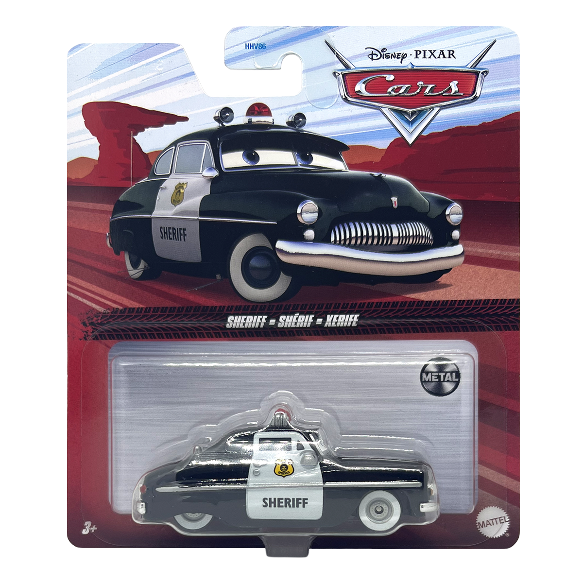 Disney Pixar Cars Sheriff, Die-Cast Metal Toy Car, Authentic Character Vehicles, Cars Movies, Disney+ Cars on the Road, Kids Push-Around Play