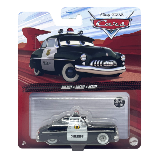Disney Pixar Cars Sheriff, Die-Cast Metal Toy Car, Authentic Character Vehicles, Cars Movies, Disney+ Cars on the Road, Kids Push-Around Play