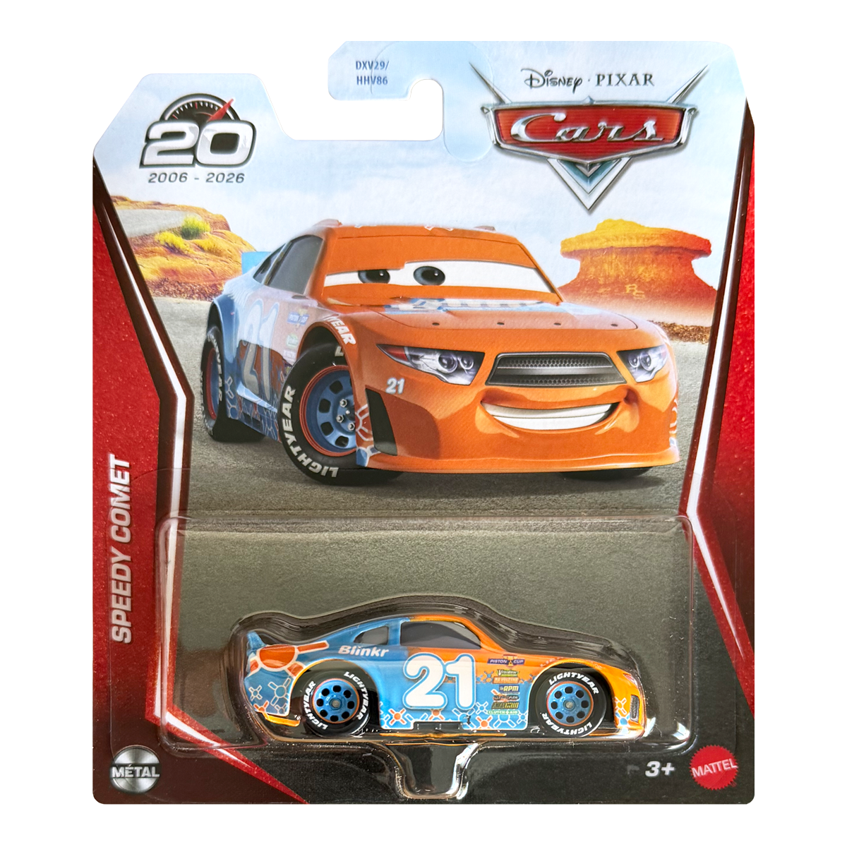 Disney Pixar Cars Speedy Comet 20th Anniversary, Die-Cast Metal Toy Car, Authentic Character Vehicles, Cars Movies, Disney+ Cars on the Road, Kids Push-Around Play