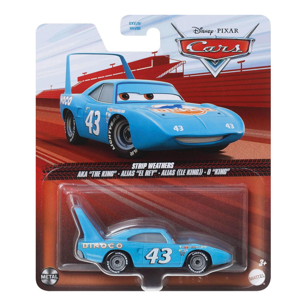 Disney Pixar Cars Strip Weathers Aka The King, Die-Cast Metal Toy Car, Authentic Character Vehicles, Cars Movies, Disney+ Cars on the Road, Kids Push-Around Play