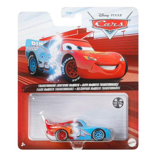 Disney Pixar Cars Transforming Lightning McQueen, Die-Cast Metal Toy Car, Authentic Character Vehicles, Cars Movies, Disney+ Cars on the Road, Kids Push-Around Play